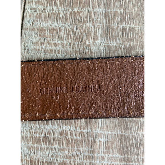 Brown Basketweave Genuine Leather Belt Size 36 main image 6
